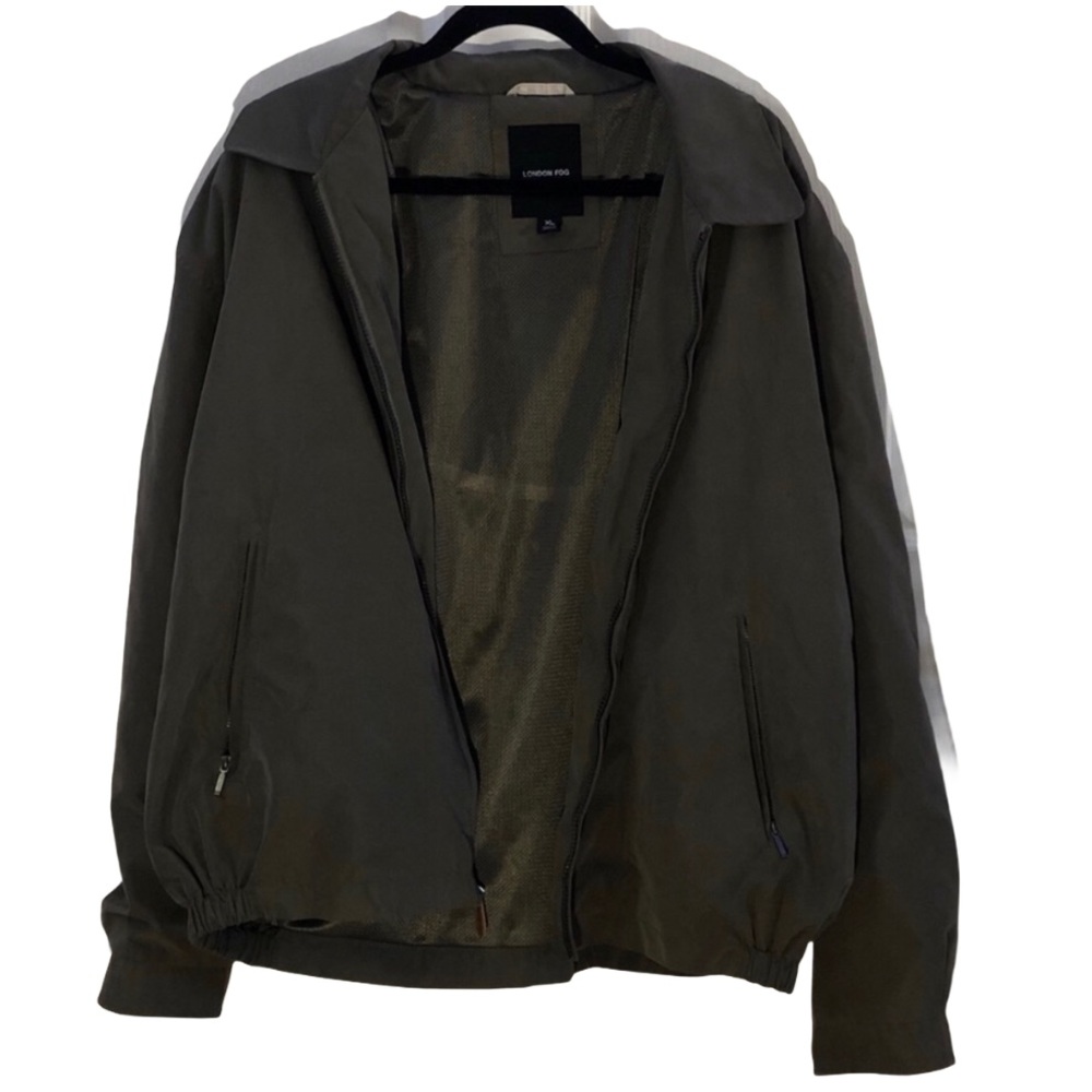 London Fog Men Jacket Lined Size XL Grayish Green